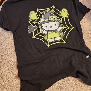 Hello Kitty Black and Green Short Sleeve Tee